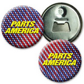 2 1/4" Diameter Magnetic Bottle Opener w/ Stars & Stripes 3D Animated Effects (Custom)